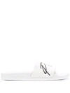 Philipp Plein Embossed Logo Slides In White