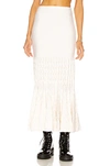 Alaïa Fit And Flare Maxi Skirt In Ivoire