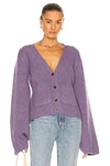 Khaite The Scarlet Cashmere Cardigan In Amethyst