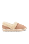 Chloé Woody Logo-detailed Shearling-lined Suede Slippers In Maple Pink