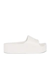 Balenciaga Women's Chunky Logo-embossed Rubber Slide Sandals In Optical White