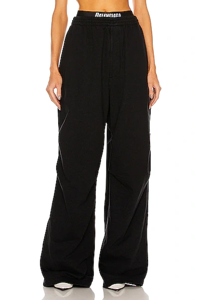 【関税＆送料込み】Balenciaga Elasticated Waistband Cotton Cotton sweatpants in black - Balenciaga | Mytheresa