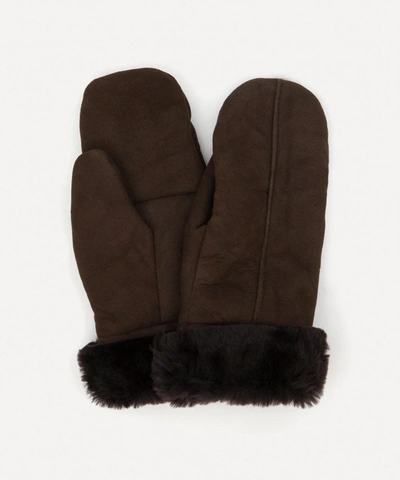 Dents Inverness Sheepskin Mittens In Brown