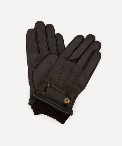 Dents Henley Lined Touchscreen Leather Gloves In Brown