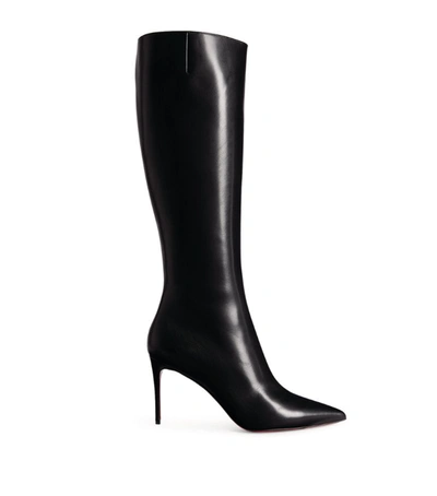 Christian Louboutin Kate Botta 85 Leather Knee Boots In Black