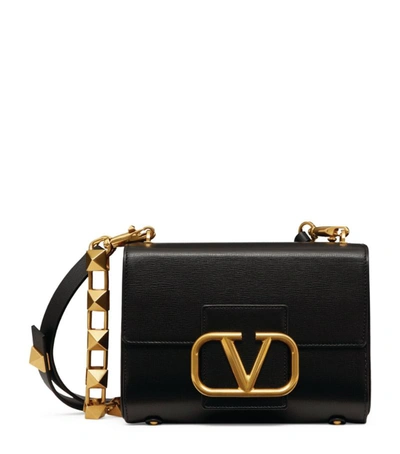 Valentino Garavani Garavani Stud Sign Leather Shoulder Bag In Black