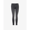 Allsaints Miller Push Up High Rise Skinny Ankle Jeans In Washed Black In Washed Black