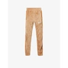 Palm Angels Mens Brown White Track Rainbow-stripe Chenille Jogging Bottoms Xs