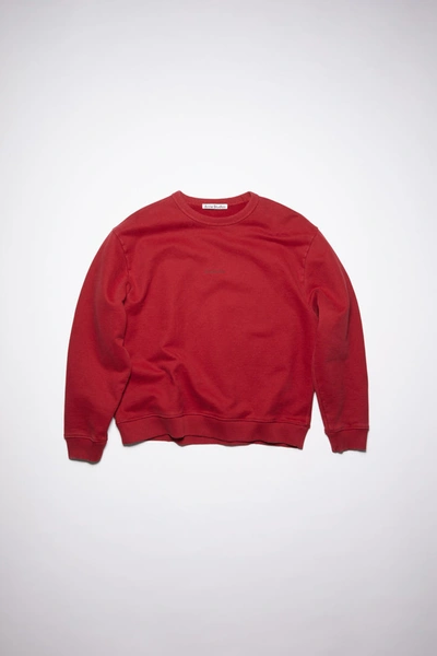 Acne Studios Logo Sweatshirt In Cherry Red