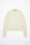 Acne Studios Crew Neck Cardigan In Cream Beige