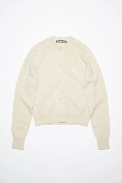 Acne Studios Crew Neck Cardigan In Cream Beige