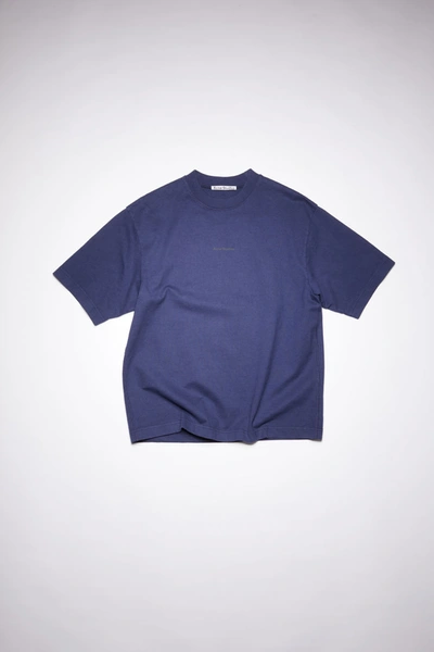 Acne Studios Printed T-shirt In Indigo Blue