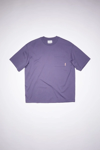 Acne Studios Patch-pocket Cotton T-shirt In Dark Purple