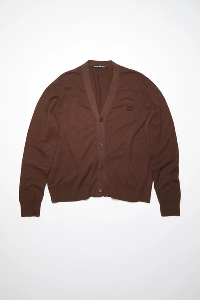 Acne Studios V-neck Cardigan In Dark Brown