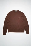 Acne Studios Crew Neck Sweater In Dark Brown