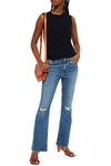 Cotton By Autumn Cashmere Distressed Cotton Top In Navy