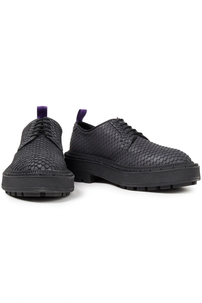 Eytys Snake-effect Leather Brogues In Grey