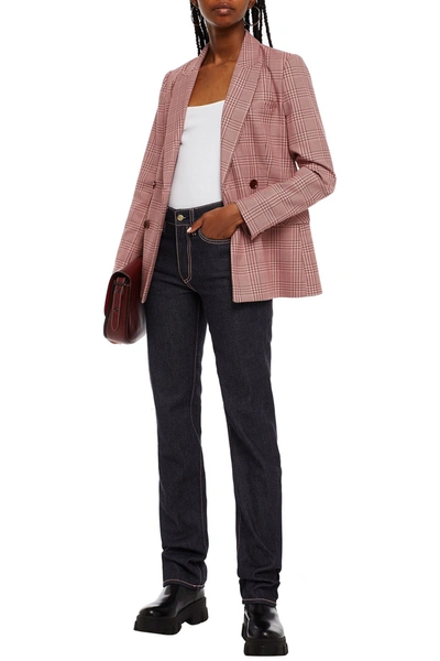 Eytys Embroidered High-rise Straight-leg Trousers In Blue