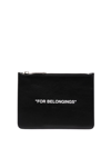 OFF-WHITE QUOTE-PRINT CLUTCH BAG