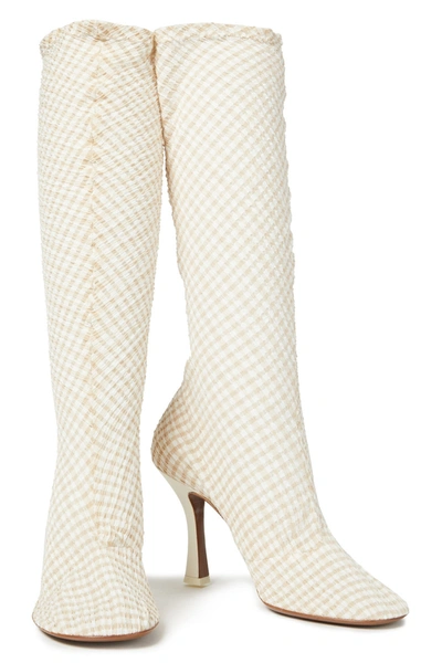 Neous Gingham Seersucker Sock Boots In Neutrals