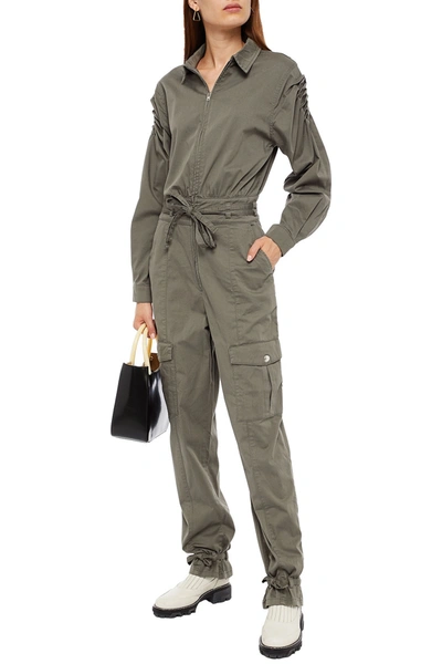 Gestuz Pintucked Organic Cotton Jumpsuit In Grey