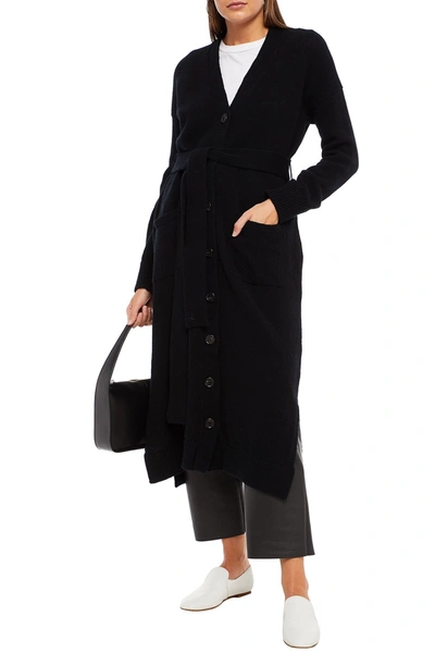 And-daughter Ronnie Belted Wool Cardigan In Black