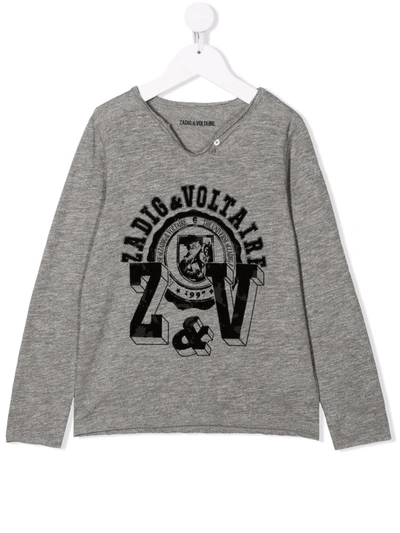 Zadig & Voltaire Boxer Logo-print T-shirt In 灰色