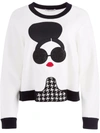 ALICE AND OLIVIA GLEESON MERINO WOOL APPLIQUÉ PULLOVER