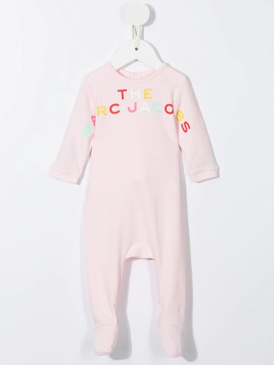 Marc Jacobs Logo-print Cotton Babygrow Set In 粉色