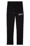 Ambush Workshop Logo Cotton Fleece Joggers In Black/ White