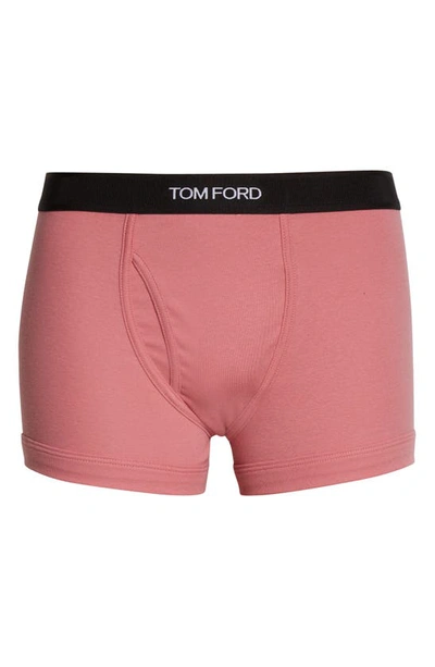 Tom Ford Stretch-cotton Boxer Briefs In Pink