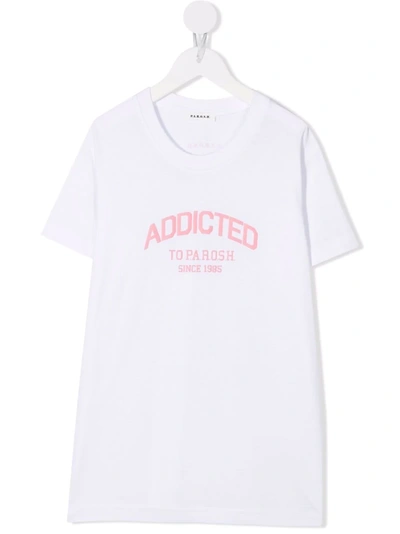 P.a.r.o.s.h Logo-print Cotton T-shirt In 白色