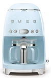 Smeg '50s Retro Style 10-cup Drip Coffeemaker In Pastel Blue
