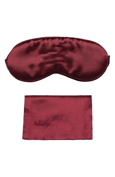 Blissy Silk Sleep Mask In Burgundy