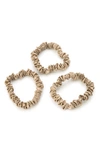 Blissy 3-pack Skinny Silk Scrunchies In Taupe