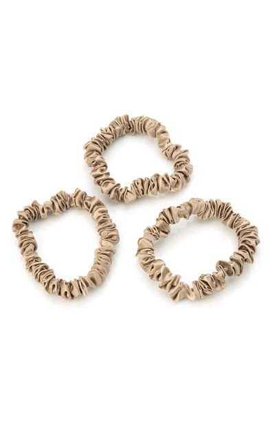 Blissy 3-pack Skinny Silk Scrunchies In Taupe