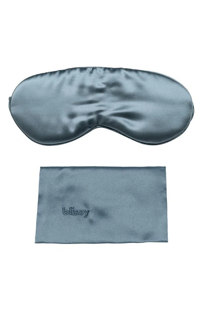 Blissy Silk Sleep Mask In Ash Blue