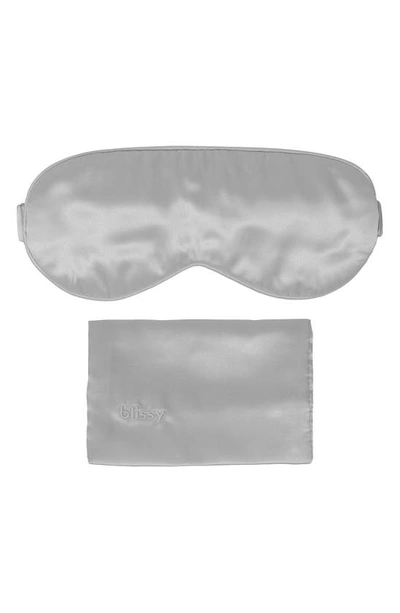 Blissy Silk Sleep Mask In Silver