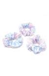 Blissy Kids' 3-pack Silk Scrunchies In Tie Dye