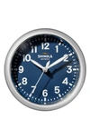 Shinola Desk Clock In Chrome And Navy