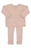 Feltman Brothers Rib Knit Cotton Sweater & Pants Set In Blush