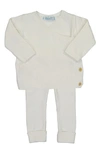 Feltman Brothers Babies'  Rib Knit Cotton Sweater & Pants Set In Ivory