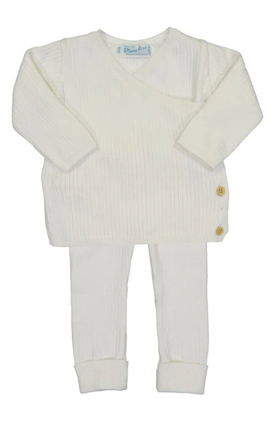 Feltman Brothers Babies'  Rib Knit Cotton Jumper & Trousers Set In Ivory