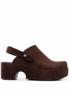 Xocoi 60mm Slingback Platform Mules In 褐色