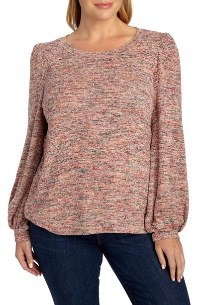 Adyson Parker Marled Puff Sleeve Sweater In Cayenne Powder Combo