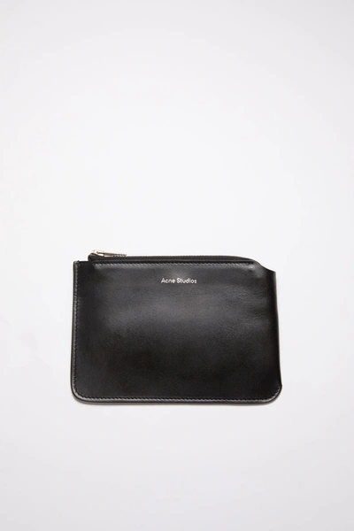 Acne Studios Leather Zip Wallet In Black