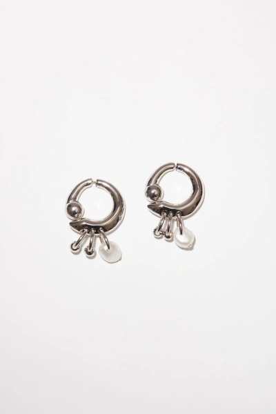 Acne Studios Pearl Earrings In Silver | ModeSens