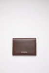 Acne Studios Leather Card Case In Dark Brown