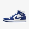 Jordan Air  1 Mid Women's Shoes In White,white,hyper Royal