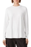 Eileen Fisher Long Sleeve Organic Cotton Tee In White